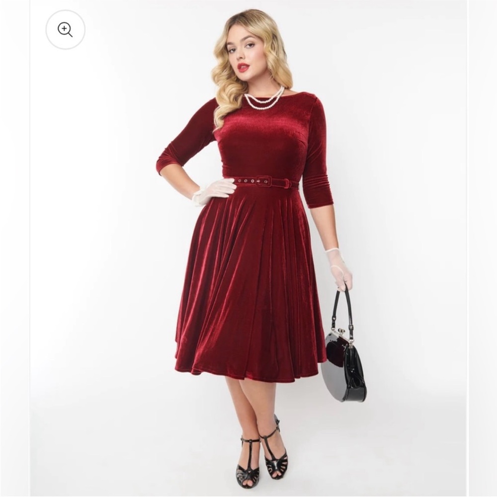 Unique Vintage Devon Velvet Swing Dress 3X